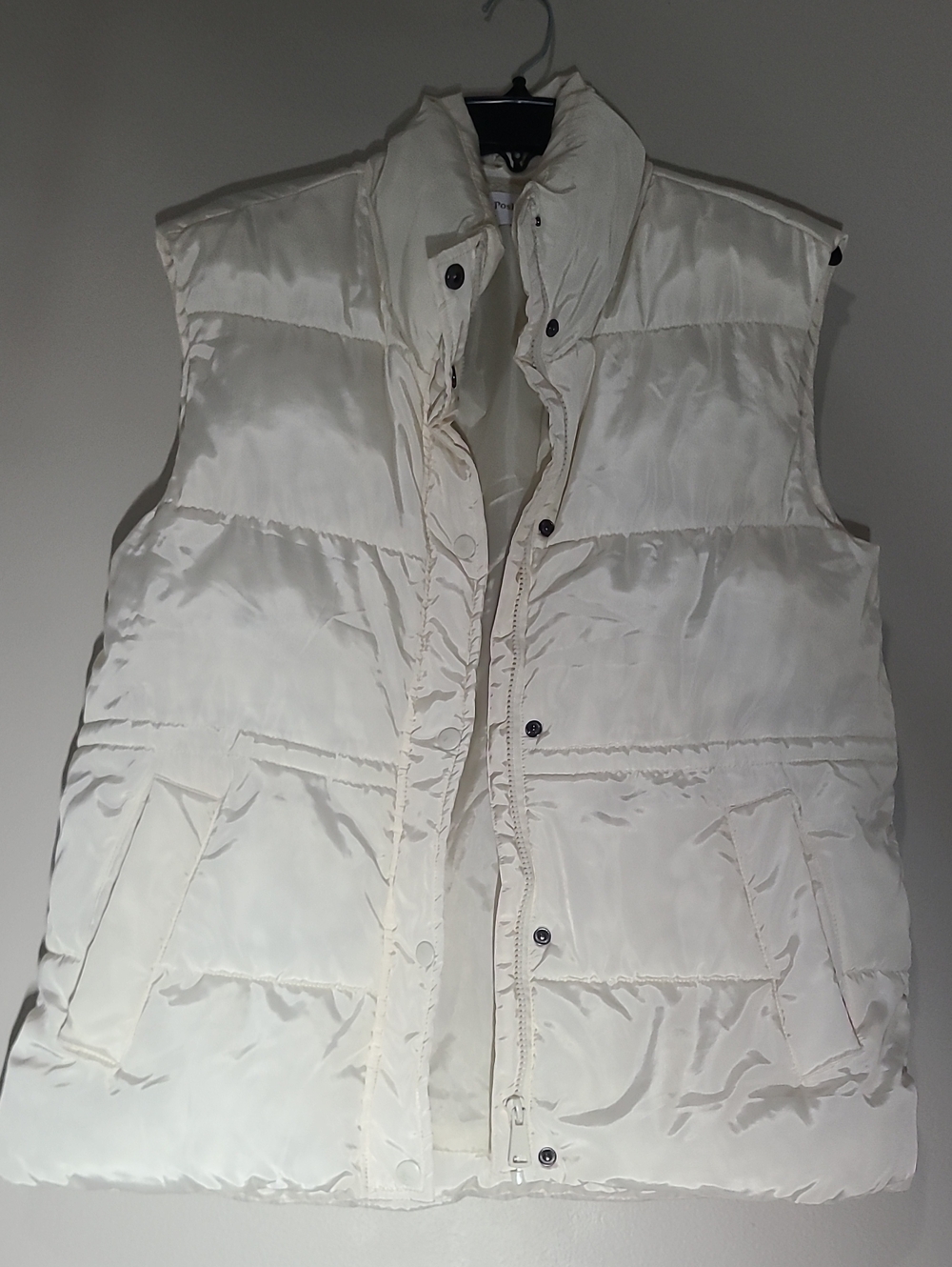 Posh Cream Quilted Puffer Vest